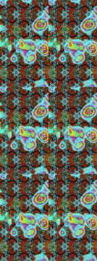 Raster Henna tarzı. Sınır Kızılderili çiçekli paisley patten. Tebrik kartı geçmişi, boyama kitabı, arkaplan ve tekstil için kullanılabilir. Taslak süsleme izi. Etnik Mandala havlusu.