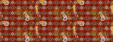 Küçük çiçekteki sevimli çiçek deseni. Raster deseni. Nazik, yaz çiçekleri kahverengi ve kırmızı renklerde. Raster illüstrasyonu.