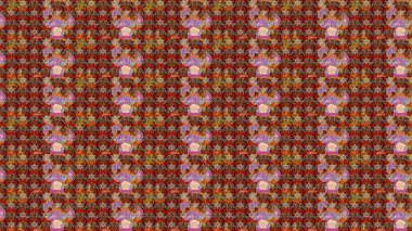 Eski usul. Renkli desenli eskiz deseni, kahverengi, bej, kırmızı çiçekler ve dekoratif elementler. Eskiz geçmişi. Raster illüstrasyonu. Kumaş, tekstil ve duvar kağıdı baskısı için..