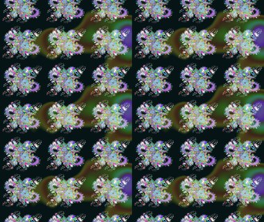 Raster illüstrasyonundaki çiçek desenli çizim. Suluboya tarzında gri renkte çiçekler.