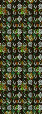 Renkli Yaz Temalı eskiz kalıbı. Kahverengi ve siyah renkli çiçekler. Düz Çiçek Elementleri Tasarımı. Raster illüstrasyonunda çiçek deseni çizimi.