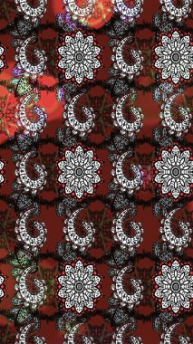 Raster Henna tarzı. Sınır Kızılderili çiçekli paisley patten. Etnik Mandala havlusu. Taslak süsleme izi. Tebrik kartı arkaplanı, boyama kitabı, arkaplan, tekstil için kullanılabilir.