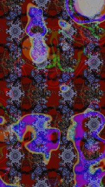 Kahverengi ve kırmızı renkte çiçekler. Raster illüstrasyonu. Çizim çiçek deseni duvar kağıdı için kullanılabilir.