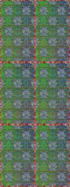 Yeşil renkte çiçeklerle süslenmiş kusursuz çiçek deseni. Suluboya tarzında yeşil renkte çiçekler.