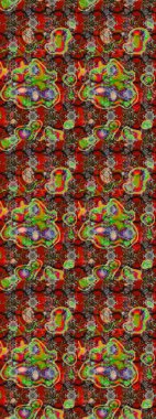 Renkli Bahar Teması eskiz kalıbı. Kırmızı ve kahverengi renkte çiçekler. Çiçek desenli eskiz. Düz Çiçek Elementleri Tasarım Raster illüstrasyonu.