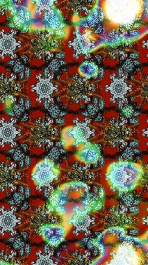 Kahverengi ve yeşil renkte güzel çiçekler, suluboya desenli, duvar kağıdı, kart veya kumaş için fayanslı eskizler. Raster..