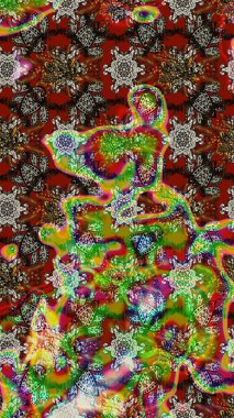 El çizimi Raster çizimi. Çizim çiçek deseni duvar kağıdı, web sitesi arka planı, ambalaj kağıdı, davetiye, broşür, afiş veya web sitesi için kullanılabilir. Parlak elementlerin.