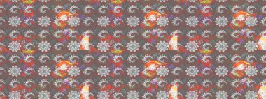 Çiçekli çiçek deseni, suluboya. Raster deseni. Küçük çiçekte güzel bir çiçek deseni..