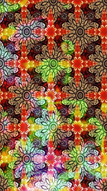 Yaprak ve çiçeklerin suluboya resimleri, kırmızı ve nötr renkler üzerine çizimler. Kibar, bahar çiçekleri kırmızı ve nötr renklerde. Raster illüstrasyonu.