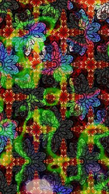 Nazik, sevimli çiçek arkaplanı. Yeşil ve siyah renkli çiçekler. Raster çiçek desenli ve çiçekli..