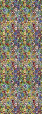 Çiçek izi. Suluboya kusursuz desen. Çiçekler suluboya tarzında yeşil ve nötr renklerde.