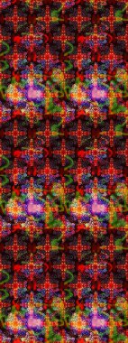 Raster illüstrasyonu. Raster deseni. Nazik, yaz çiçekleri kahverengi ve kırmızı renklerde. Küçük çiçekte sevimli çiçek deseni var..