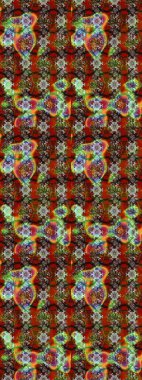 Küçük kahverengi ve kırmızı çiçeklerle oldukça eski bir besin torbası deseni. Tekstil, kumaş, kapaklar, duvar kağıtları, baskı, paket, koleksiyon defteri, örgü, dekupaj için çiçek arkaplanı..