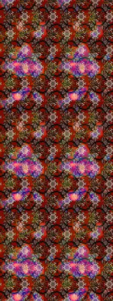 Renkli Bahar Teması eskiz kalıbı. Kahverengi ve kırmızı renkte çiçekler. Düz Çiçek Elementleri Tasarımı. Raster illüstrasyonunda çiçek deseni çizimi.