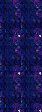 Çiçek. Raster illüstrasyonu. Mavi ve siyah renklerde. Taslak dekoratif arka plan, çiçek mandala.