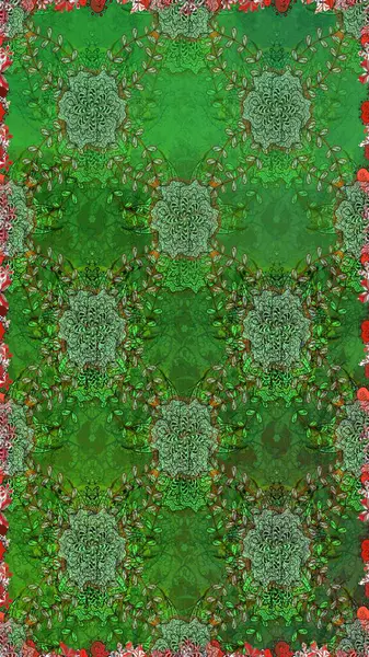 Yeşil ve nötr renklerde çiçeklerle kusursuz çiçek deseni. Çiçekler suluboya tarzında yeşil ve nötr renklerde.