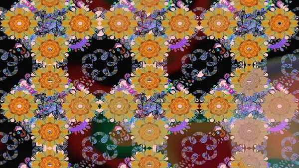 Tarafsız renklerde çiçekler. Raster illüstrasyonunda çiçek deseni çizimi.