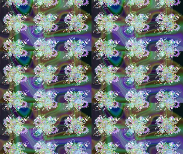 Tekstil için suluboya eskiz deseni. El çizimi çiçek çizimi deseni (fayans). Şirin çiçekli, desenli, yeşil renkli çizim deseni.