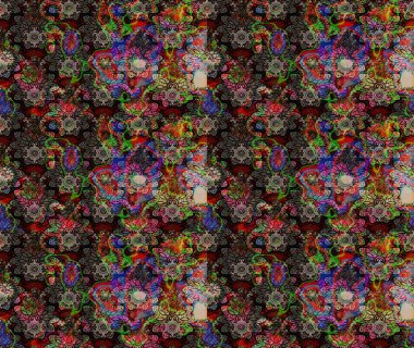 Kahverengi renkli çiçekler. Çiçek süslemeli çizim deseni. Raster illüstrasyonu.