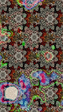 Raster kına dövme tarzı. Etnik Mandala süsleme. Kullanılabilir Tekstil, tebrik kartı, boyama kitabı, telefon durumda yazdırma için. Hint çiçek desenli madalyon desen.