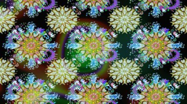 Tarafsız ve yeşil renklerde çiçekler. Kusursuz. Şirin çiçek elementleri. Raster illüstrasyonu.