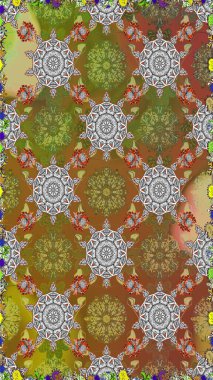 Raster Henna dövme stili. Kızılderili desenli desenli desenli şal deseni. Tekstil, tebrik kartı, boyama kitabı, telefon kılıfı baskısı için kullanılabilir. Etnik Mandala süsü.