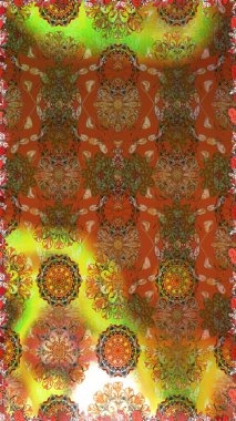 Suluboya kusursuz desen. Çiçek izi. Çiçekler suluboya tarzında kahverengi ve yeşil renklerde.