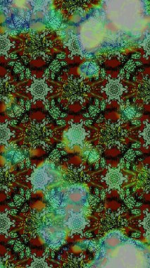 Eskiz klasiği. Raster Şirin kumaş deseni. Düz Çiçek Elementleri Tasarımı. Renkli Bahar Teması çizim şablonu.