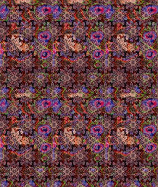 Düz Çiçek Elementleri Tasarımı. Renkli Bahar Teması eskiz kalıbı. Pembe renkli çiçekler. Raster illüstrasyonunda çiçek deseni çizimi.