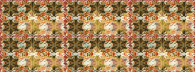 Kahverengi ve bej renklerde geleneksel, klasik, altın, pürüzsüz desen. Barok tarzında kusursuz bir doğulu süsü..