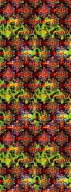 Siyah ve kahverengi renkte etnik çiçeklerle süslenmiş zarif bir eskiz. Asya Tekstil 'inde Raster Çiçek İllüstrasyonu.