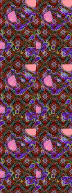 3D çiçekler, eskiz. Raster illüstrasyonu. Kahverengi ve kırmızı renklerde.