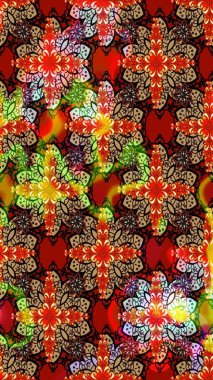 Hediye ambalaj kağıdı, tebrik kartları, posterler ve pankart tasarımı. Raster düz çiçek çizim deseni. Kırmızı ve kahverengi renkte çiçekler.