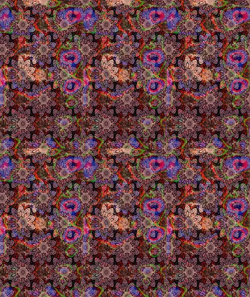 Düz Çiçek Elementleri Tasarımı. Renkli Bahar Teması eskiz kalıbı. Pembe renkli çiçekler. Raster illüstrasyonunda çiçek deseni çizimi.