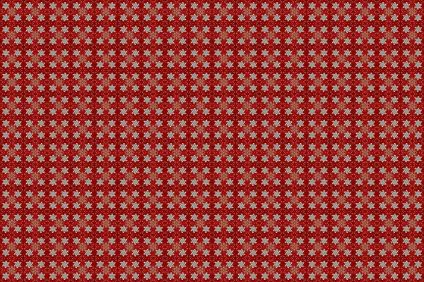 Altın elementlerle kırmızı, gri ve kahverengi renklerde kusursuz desen. Raster oryantal süs. Kusursuz altın desen.