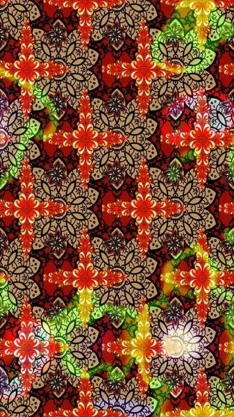 Raster çiçek desenli çiçek deseni, yapraklar, dekoratif elementler, sıçrama, lekeler, el çizimi kontur çizgileri ve Doodle çizim stili, grafik raster çizim çizimi.