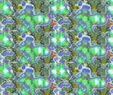 Düz Çiçek Elementleri Tasarımı. Asya tekstil tarzında. Renkli Bahar Teması eskiz kalıbı. Raster illüstrasyonu. Çiçek desenli çizim. Güzel kumaş deseni.