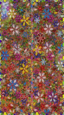 Sevimli, pürüzsüz desenli, küçük çiçekli, klasik tarzda. Raster illüstrasyonu. Kumaş, duvar kağıdı ve kağıt üzerine baskı yapmak için gelişen arka plan. Moda arka planında parlak buketler.