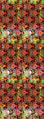 Raster çiçek izi. Klasik taslak çizimi. Çiçek kırmızısı ve siyah çizim deseni.