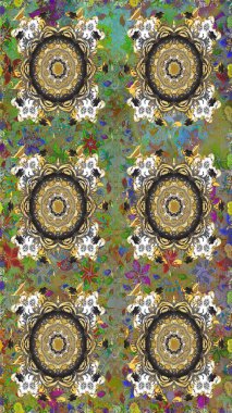 Gri ve kahverengi renklerde altın elementler. Barok tarzında kusursuz bir doğulu süsü. Geleneksel klasik raster altın pürüzsüz desen.