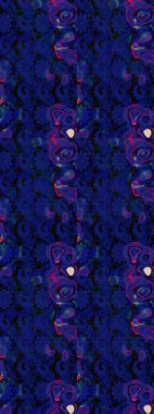 Raster illüstrasyonu. Mavi ve siyah renklerde. Taslak dekoratif arka plan, çiçek mandala. Çiçek..