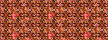 Barok tarzında duvar kağıdı tasarımı için kusursuz damaske deseni arkaplanı. Süslü raster dekorasyonu. Kahverengi ve kırmızı renklerde altın desenli altın elementler.