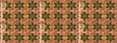 Klasik raster şablonu. Kahverengi, bej ve altın desenli. Tekrarlayan ögelerle kusursuz soyut arkaplan.