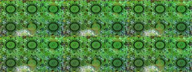 Yeşil ve gri renklerde altın elementler. Geleneksel klasik raster altın pürüzsüz desen. Barok tarzında kusursuz bir doğulu süsü..