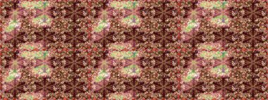 Süslü dekorasyon. Damask altın soyut çiçek kahverengi ve bej renklerde kusursuz desen. Raster illüstrasyonu.