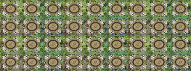 Gri ve yeşil renklerde altın sarısı desenler. Noel, kar tanesi, yeni yıl. Gri ve yeşil renklerde altın elementlerle kusursuz klasik desen.