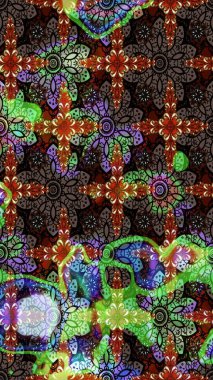 Renkli Bahar Teması eskiz kalıbı. Raster illüstrasyonundaki çiçek desenli çizim. Kahverengi ve siyah renkli çiçekler. Düz Çiçek Elementleri Tasarımı.