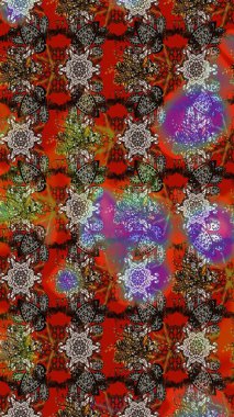 Klasik çiçek desenli. Raster 'ın taze dokusu. Yumuşak pamuk tasarımı. Paketleme, tekstil, duvar kâğıdı için çiçek eskizi. Yumuşak kiremit.