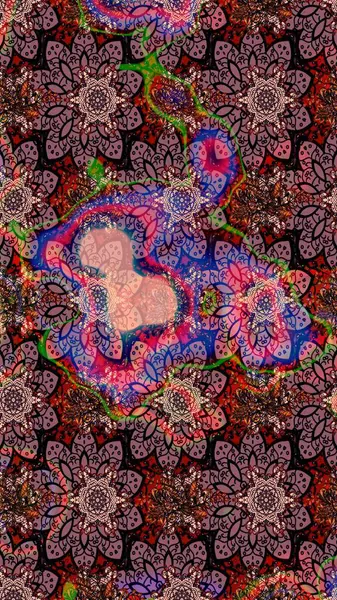 Düz Çiçek Elementleri Tasarımı. Raster illüstrasyonundaki çiçek desenli çizim. Pembe ve kahverengi renkte çiçekler. Renkli Bahar Teması çizim şablonu.