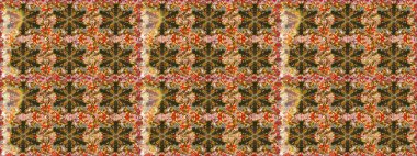 Klasik raster şablonu. Kahverengi, bej ve altın desenli. Tekrarlayan ögelerle kusursuz soyut arkaplan.